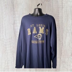 St. Louis Rams Long Sleeves Tee Shirt Men’s Size 5X Navy Blue NFL Football NEW!!